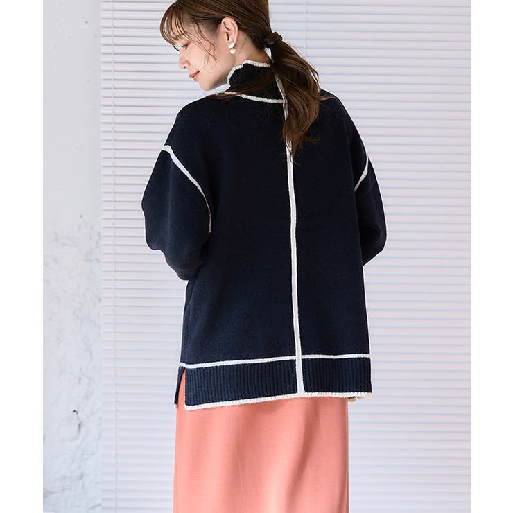 配色パイピングハイネックニット ニット レディース | Growing Rich | 詳細画像16 