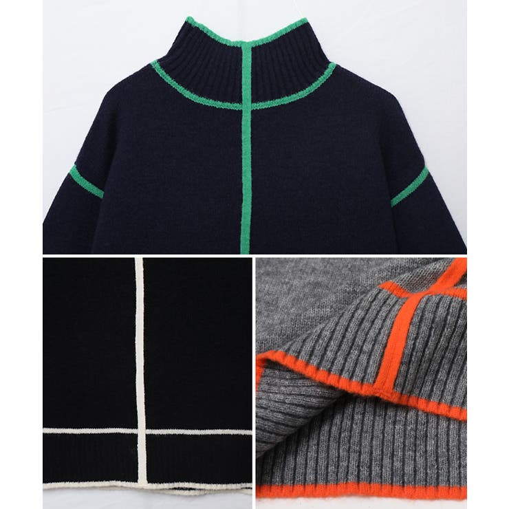 配色パイピングハイネックニット ニット レディース | Growing Rich | 詳細画像19 