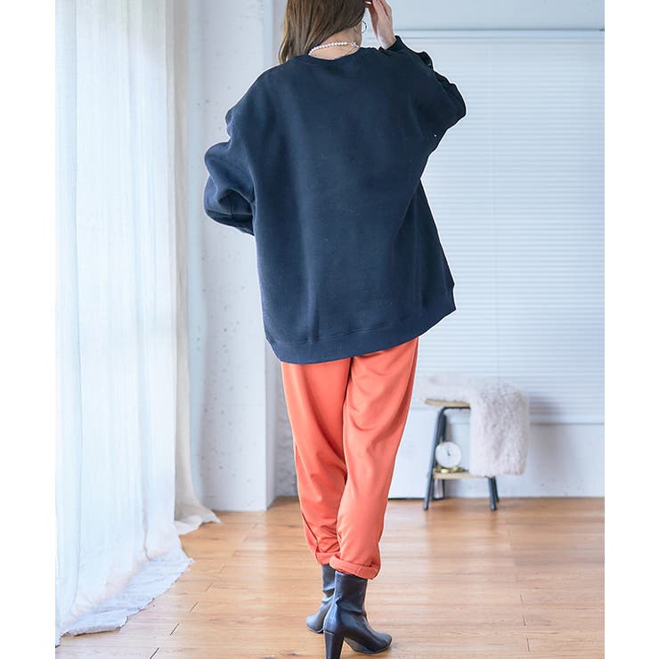 袖ロゴ入り裏起毛ビッグスウェット トレーナー 裏起毛 | Growing Rich | 詳細画像7 