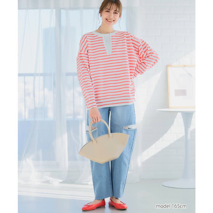 ボーダーキーネックニット ニット レディース | Growing Rich | 詳細画像8 