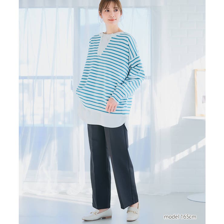 ボーダーキーネックニット ニット レディース[品番：GW000004485