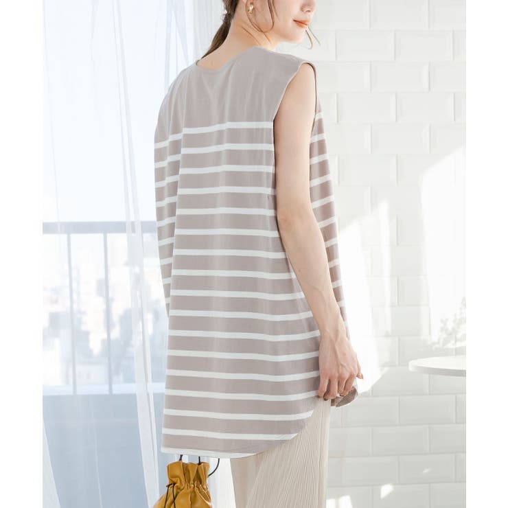 プリーツプリーズ　ボーダーノースリーブチュニック PLEATS PLEASE|ボーダーノースリーブチュニック|HARDOFFオフ