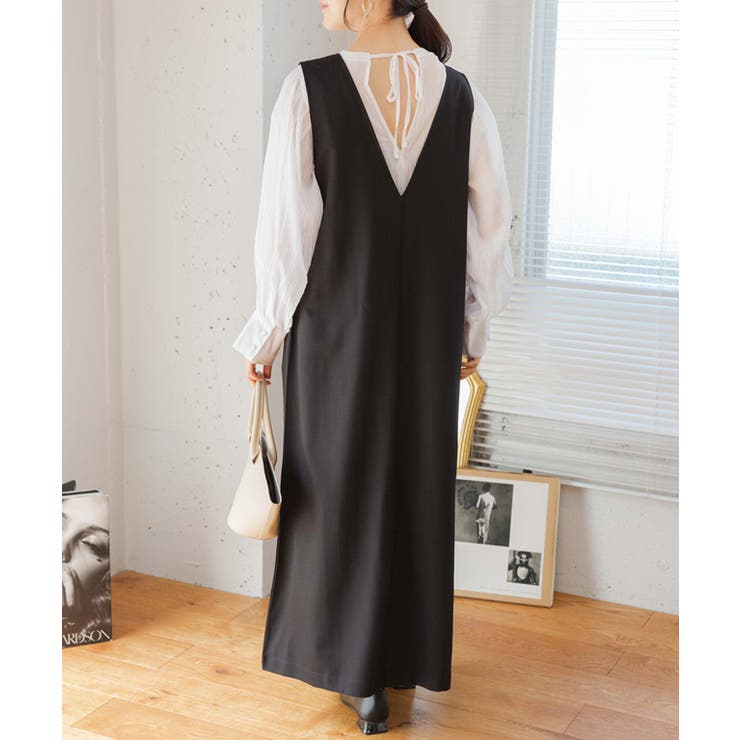 深Vネック2wayジャンパースカート ジャンパースカート ロング | Growing Rich | 詳細画像11 