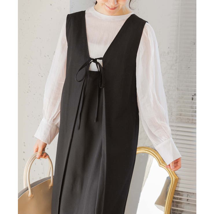 深Vネック2wayジャンパースカート ジャンパースカート ロング | Growing Rich | 詳細画像12 