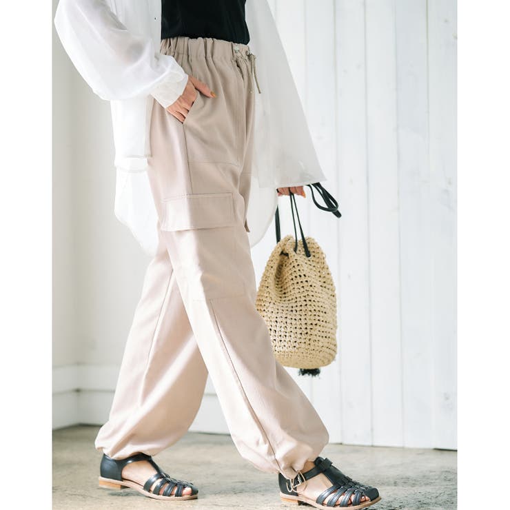 リネンライクドロストワークパンツ ワークパンツ レディース