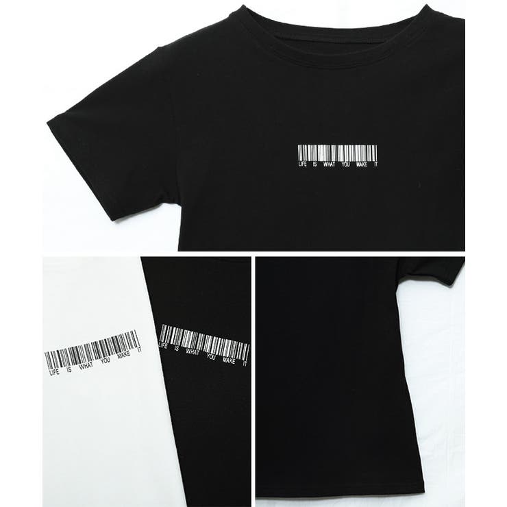 バーコードプリントTシャツ トップス レディース[品番：GW000004536]｜Growing  Rich（グローウィングリッチ）のレディースファッション通販｜SHOPLIST（ショップリスト）