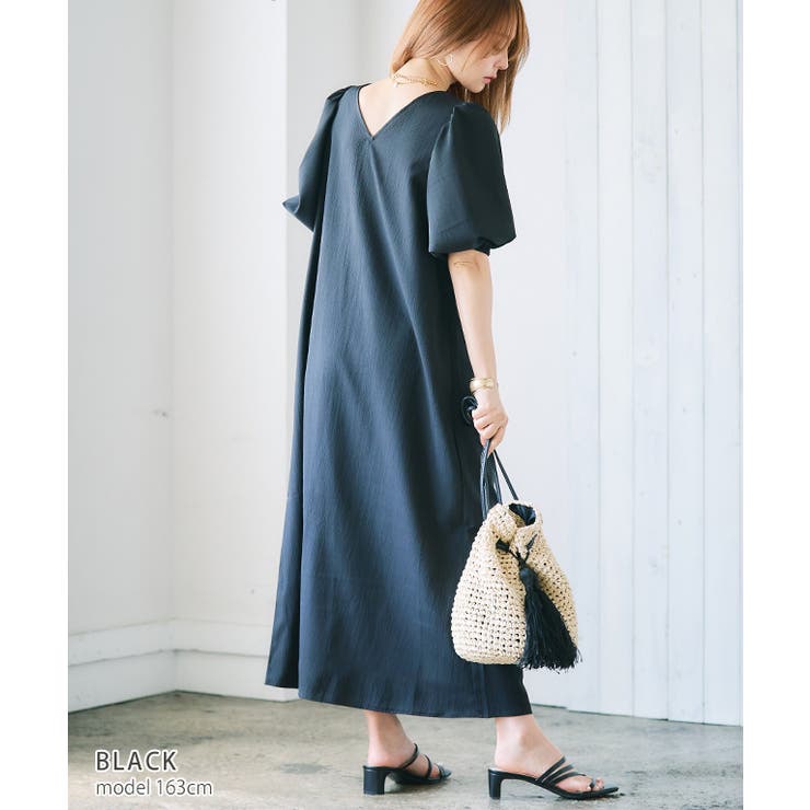 ボリューム袖クレープワンピース ワンピース 夏 | Growing Rich | 詳細画像11 