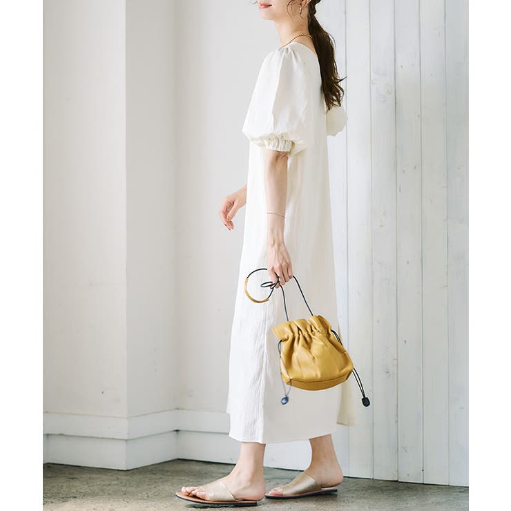 ボリューム袖クレープワンピース ワンピース 夏 | Growing Rich | 詳細画像5 