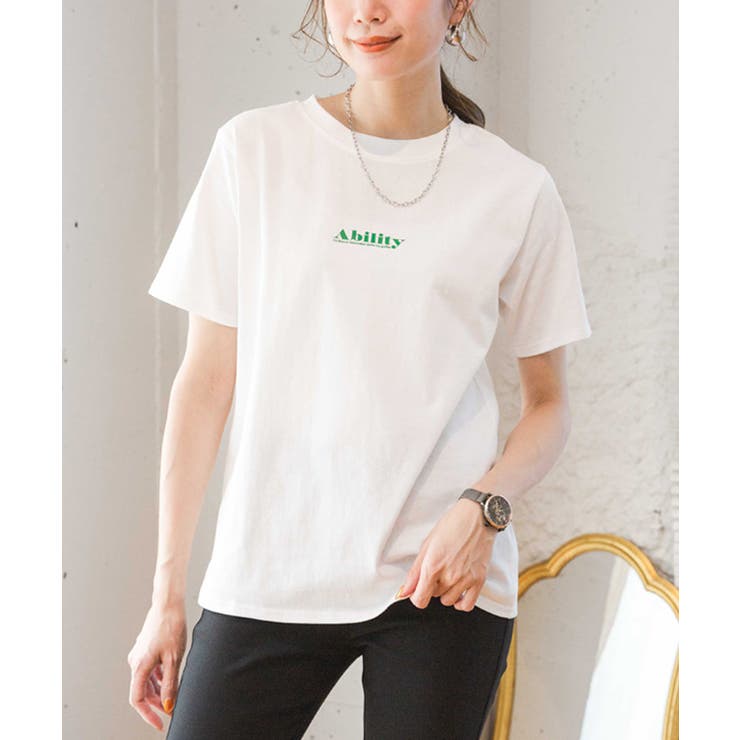 天竺スモールプリントTシャツ tシャツ レディース[品番