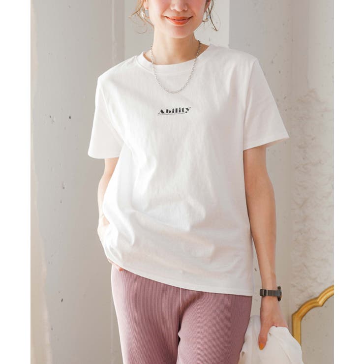 天竺スモールプリントTシャツ tシャツ レディース[品番