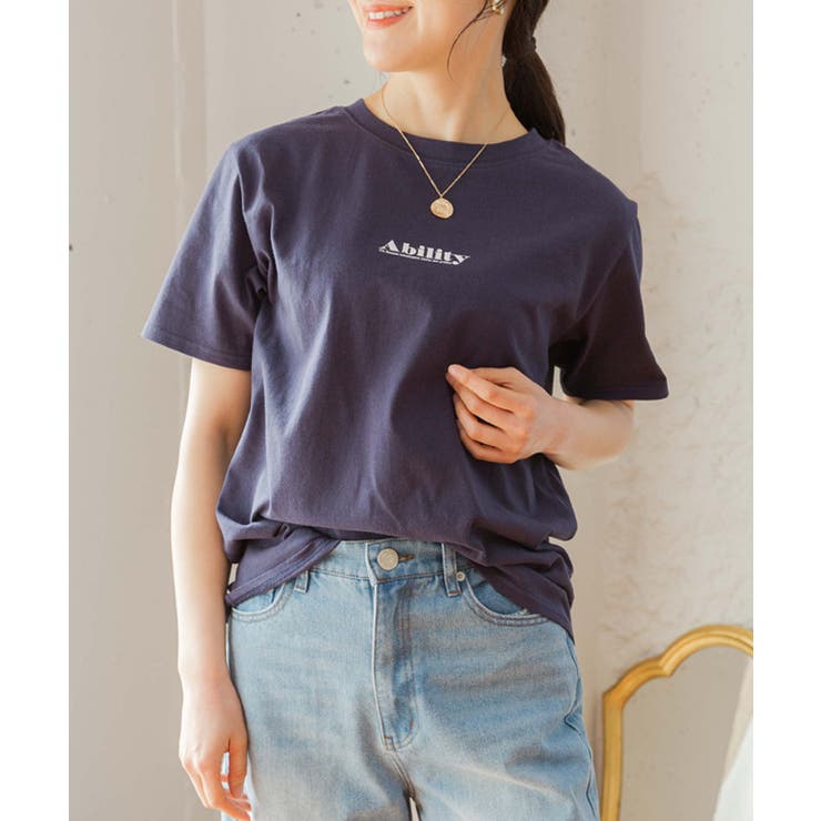 天竺スモールプリントTシャツ tシャツ レディース[品番