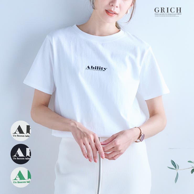 天竺スモールプリントTシャツ tシャツ レディース | Growing Rich | 詳細画像1 