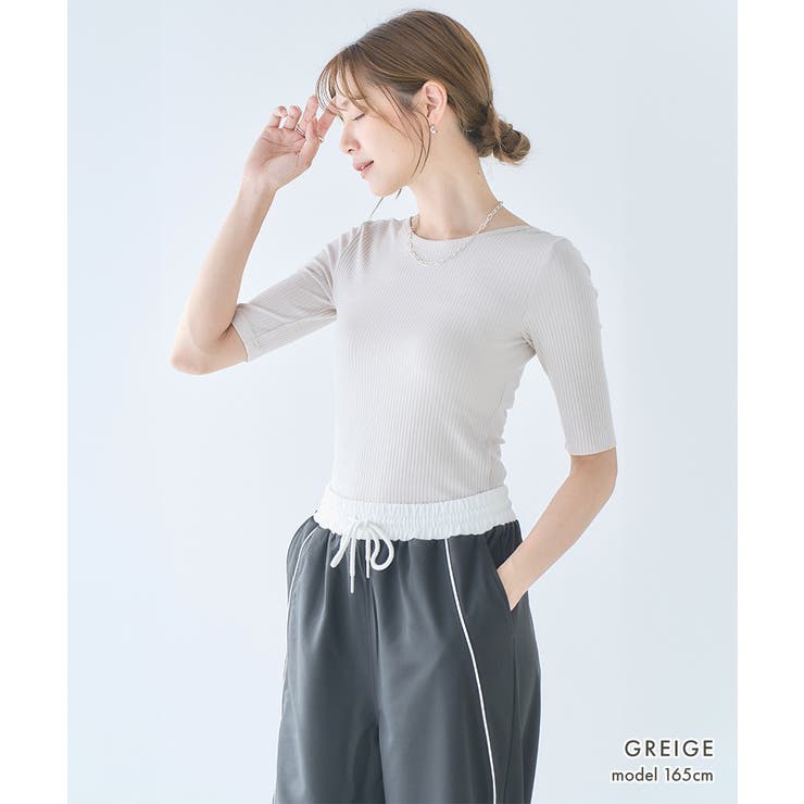 バックオープン トップス リブ | Growing Rich | 詳細画像8 