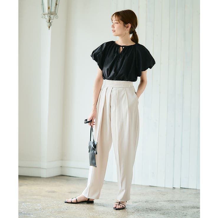 バルーン袖 デザイン ブラウス[品番：GW000004558]｜Growing
