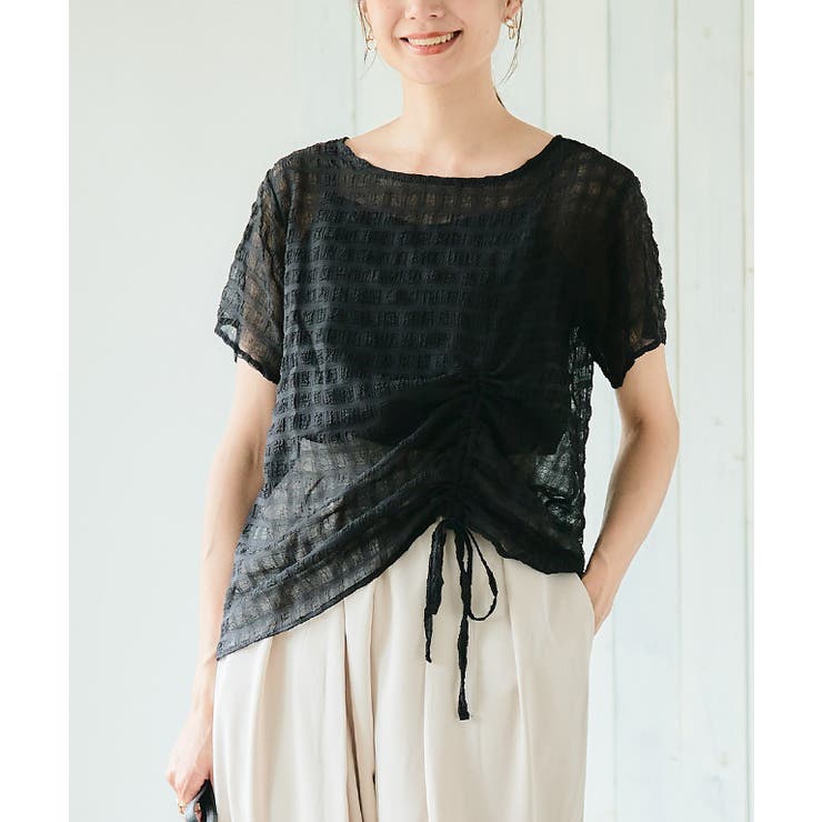 ブラック | シアー チェック シャーリング | Growing Rich