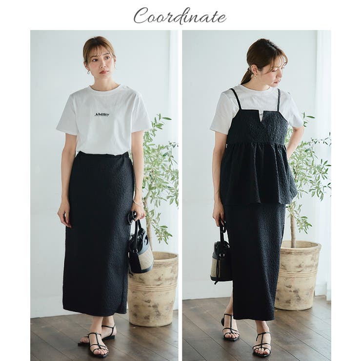 ふくれジャガードキャミタイトセットアップ セットアップ