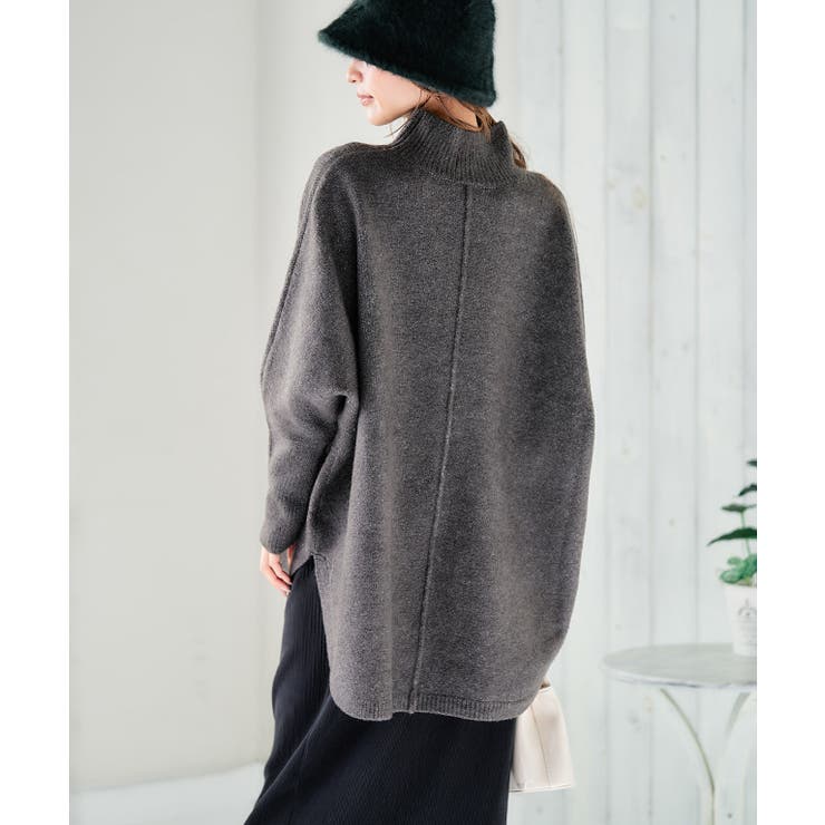 ラウンドカットモックネックニット ニット レディース[品番
