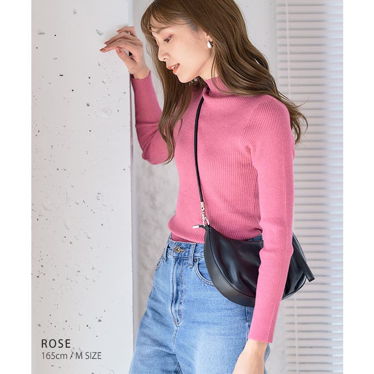 新品★ 2025★ M'S GRACY 定番リボンニット リブニット　ピンク38 ウェストリボン付きリブニット | msgracy