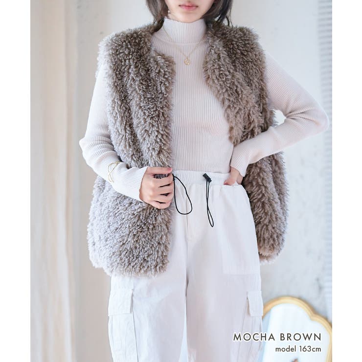 プードルファーベスト トップス ベスト | Growing Rich | 詳細画像12 