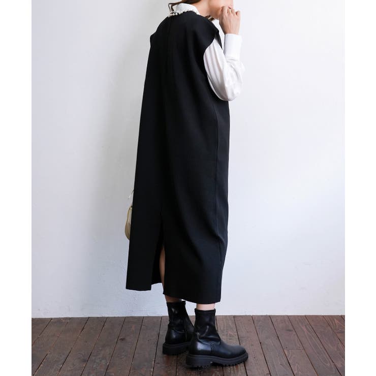 定価27000円◆新品タグ付き◆ヤマダヤ◆パールネックワンピース タックワンピース《パールモチーフ》 (MN24HOP-23) | ANCHOR