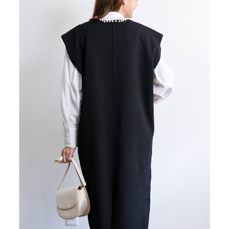 リブ編み ニットワンピース ロングワンピース[品番：KH000015013