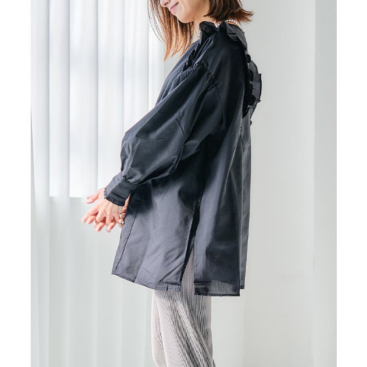 前後2wayフリルブラウス ブラウス 長袖 | Growing Rich | 詳細画像6 