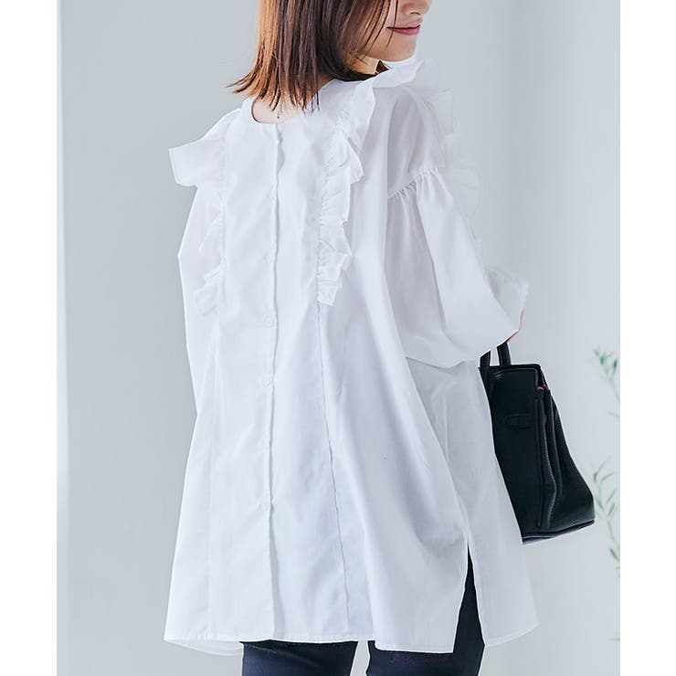 前後2wayフリルブラウス ブラウス 長袖 | Growing Rich | 詳細画像7 