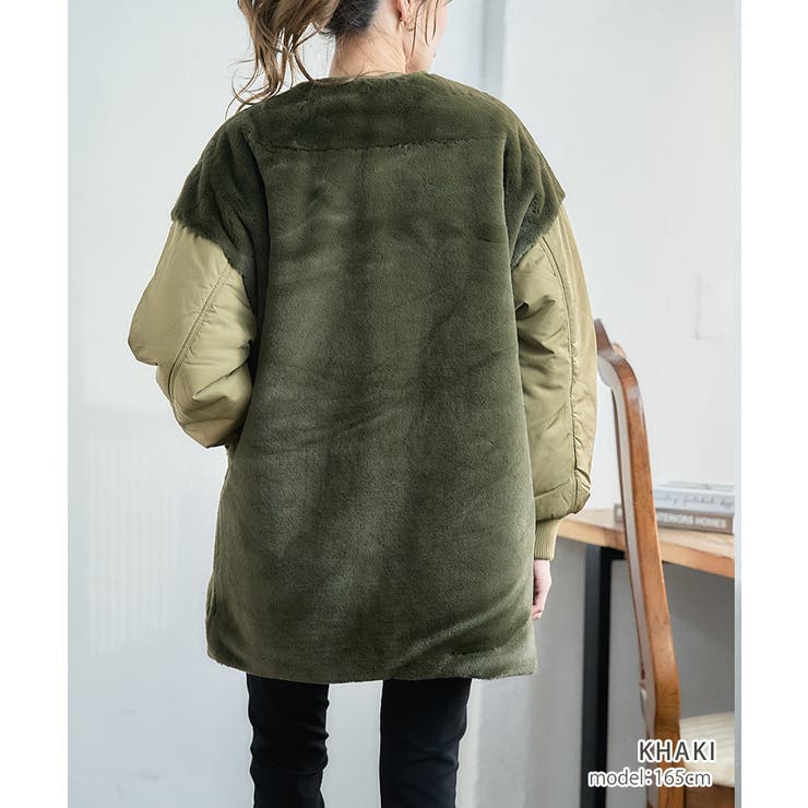 異素材MIXフェイクファーブルゾン 冬 アウター | Growing Rich | 詳細画像11 