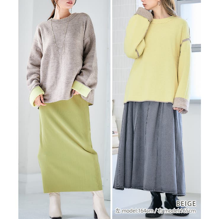 リバーシブルバイカラーニット ニット レディース | Growing Rich | 詳細画像6 