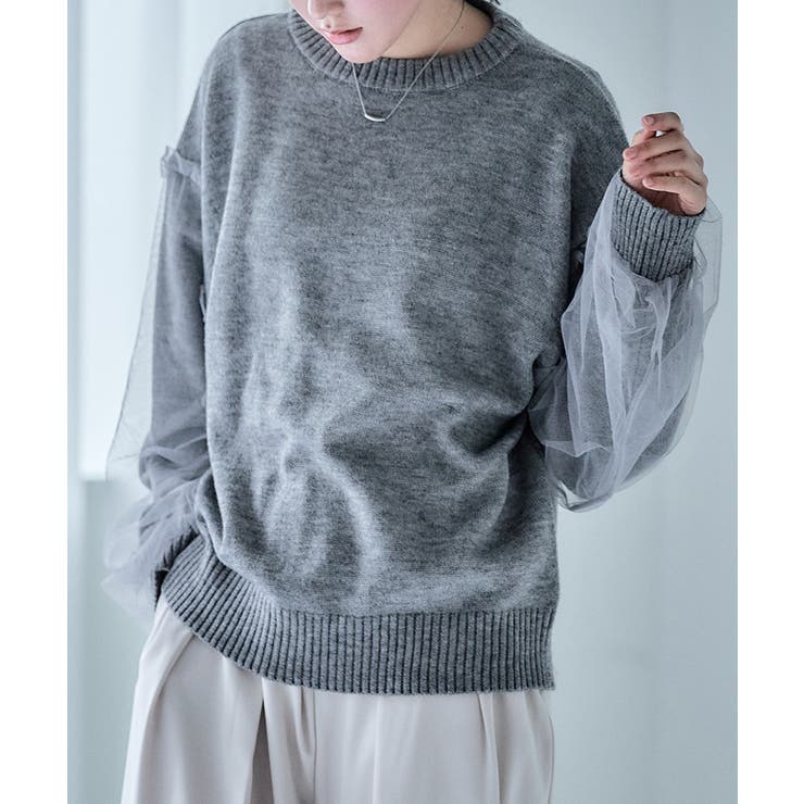 ALLUDE（アリュード） ポンチョ 五分袖 ニット ゆったりS ブルー