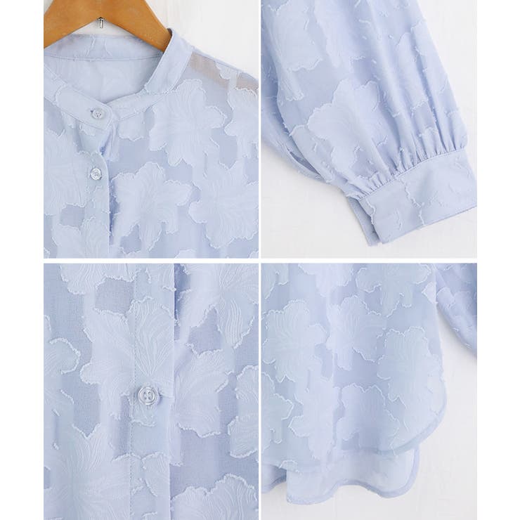 バンドカラーシャツ レディース シア―シャツ | Growing Rich | 詳細画像14 