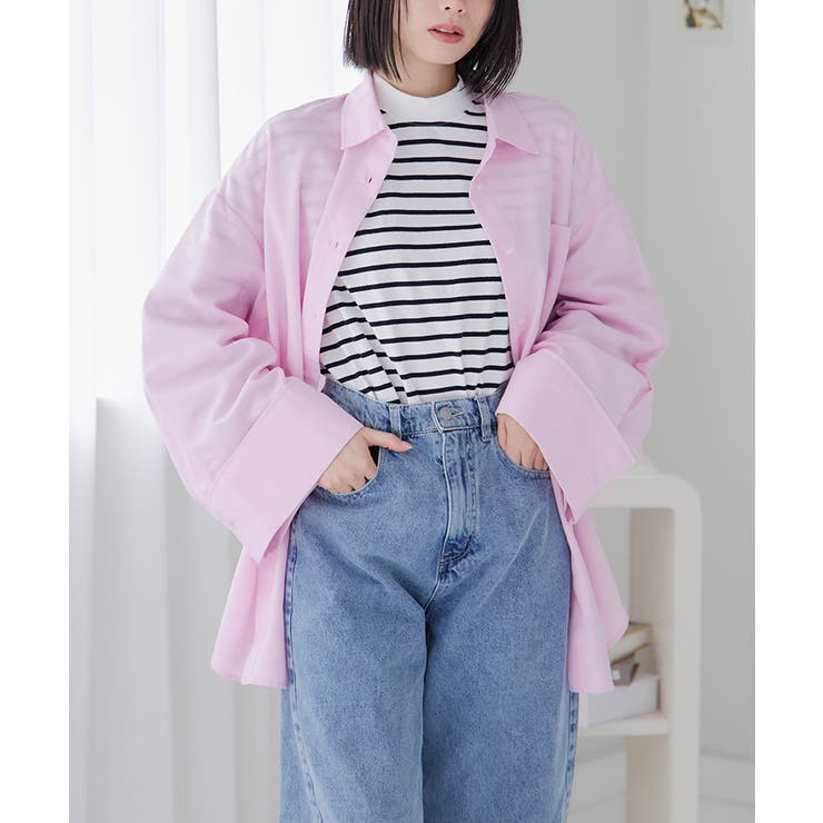 オーバーサイズ シャツ レディース[品番：GW000004680]｜Growing