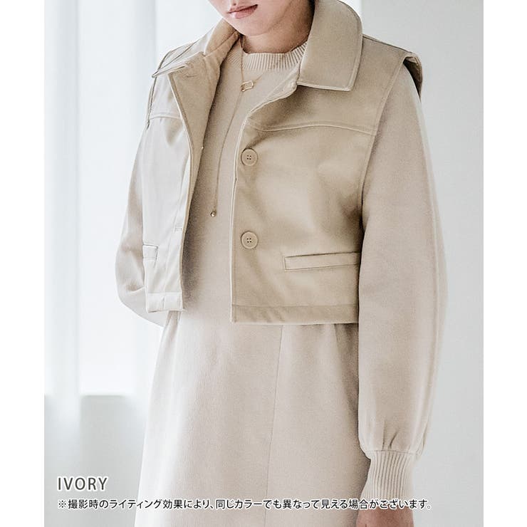 [宅送] フェイクレザー レディース[品番：GW000004675]｜Growing ベスト ジャケット・アウター