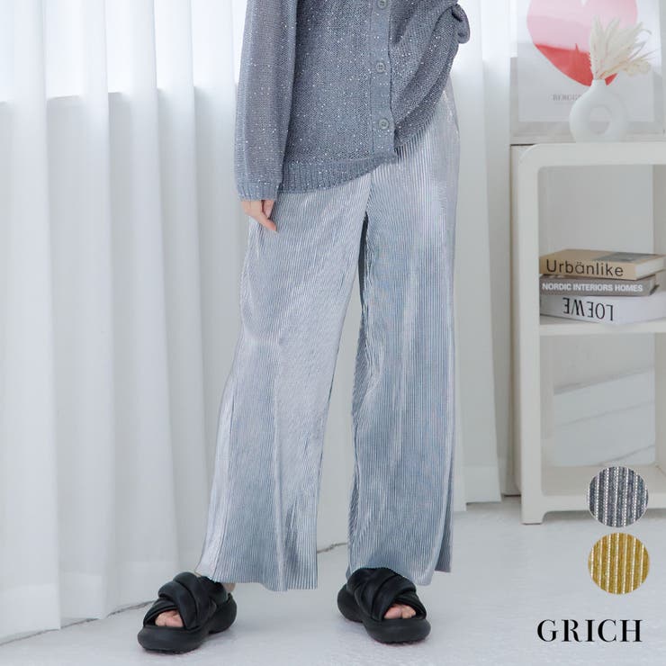 メタリック プリーツ パンツ | Growing Rich | 詳細画像1 