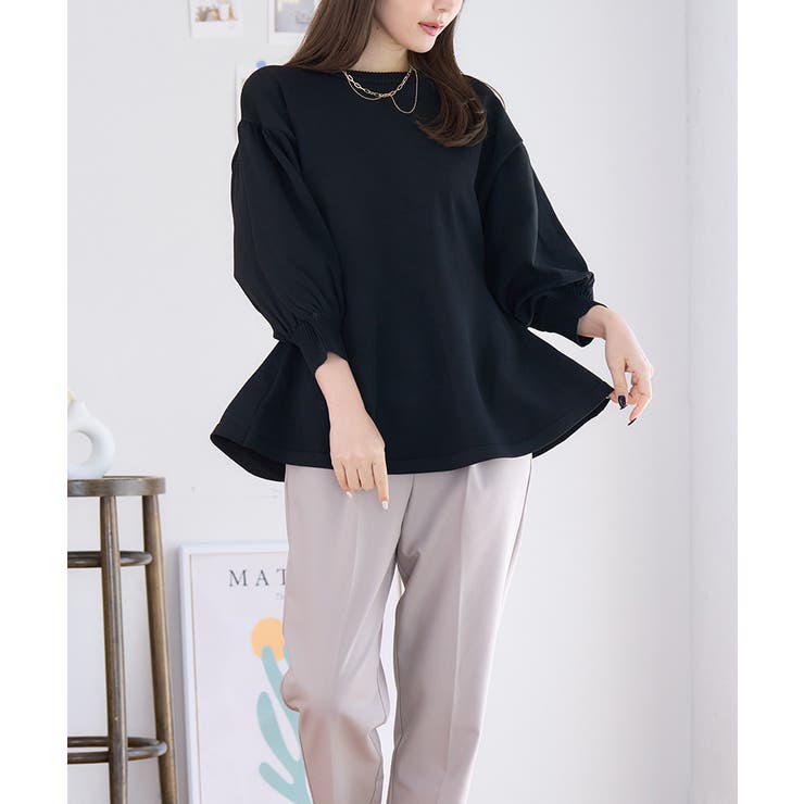 ペプラム トップス ニット[品番：GW000004695]｜Growing Rich