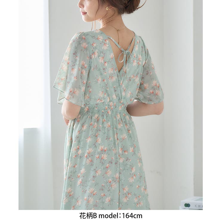 ワンピース シフォンワンピース 半袖[品番：GW000003289