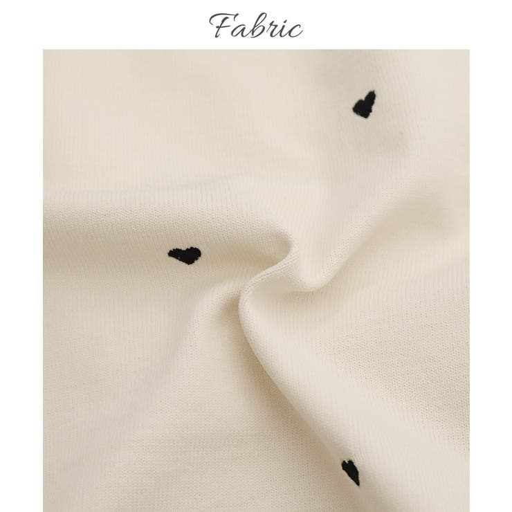 ハート刺繍 ボリューム袖ニットプルオーバー ハート刺繍 | Growing Rich | 詳細画像3 