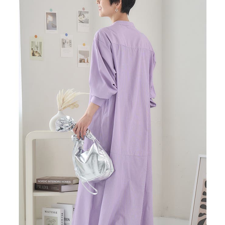 シャツワンピース ストライプ 春[品番：GW000004709]｜Growing