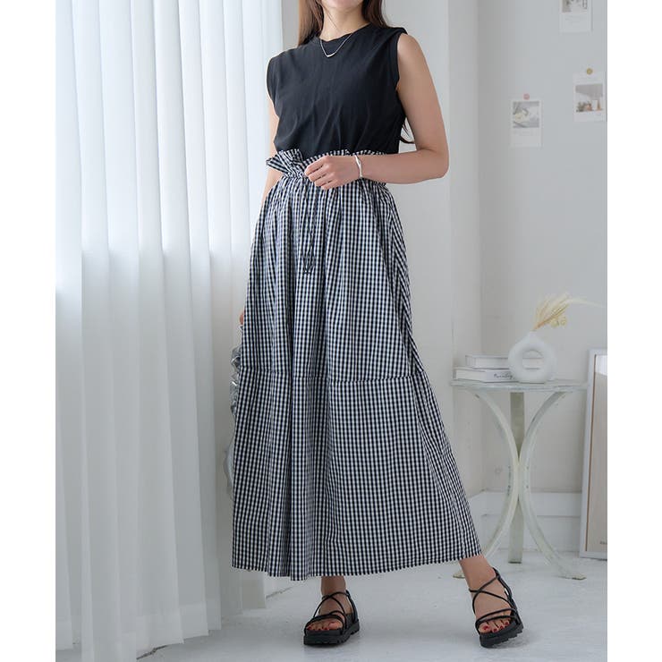 [ワンピース]ドッキングギンガムチェックワンピース[230403] | Growing Rich | 詳細画像6 