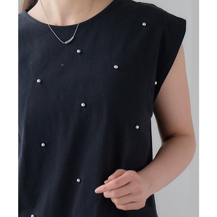 パール シルバースタッズ付き タックタンク | Growing Rich | 詳細画像7 