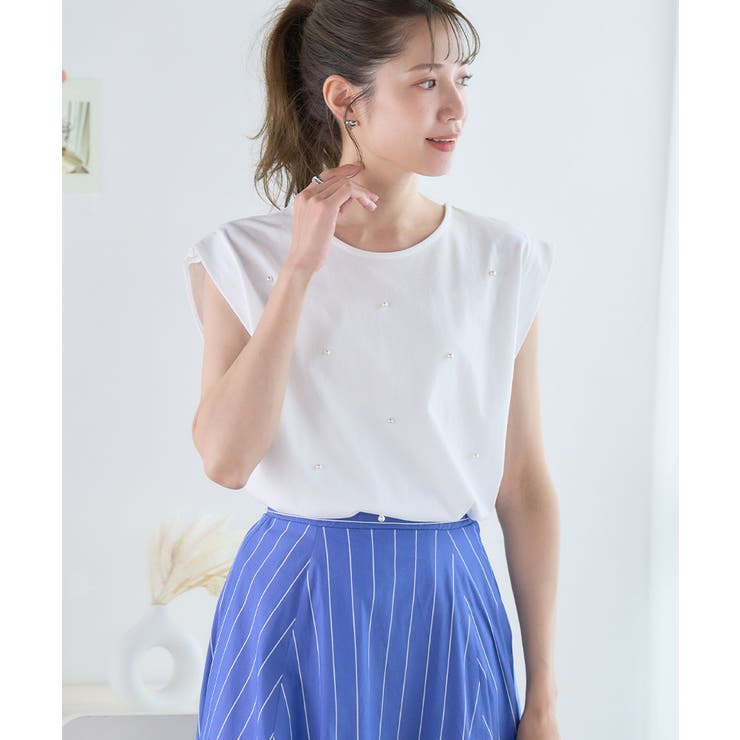 パール シルバースタッズ付き タックタンク[品番：GW000004742