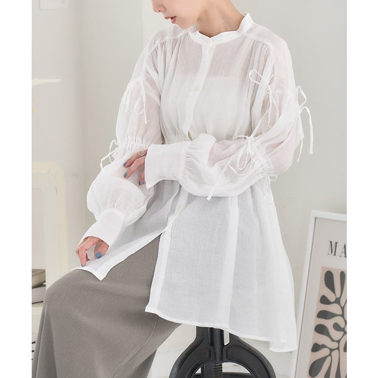 [トップス]揚柳リボンギャザーブラウス[240225] | Growing Rich | 詳細画像9 