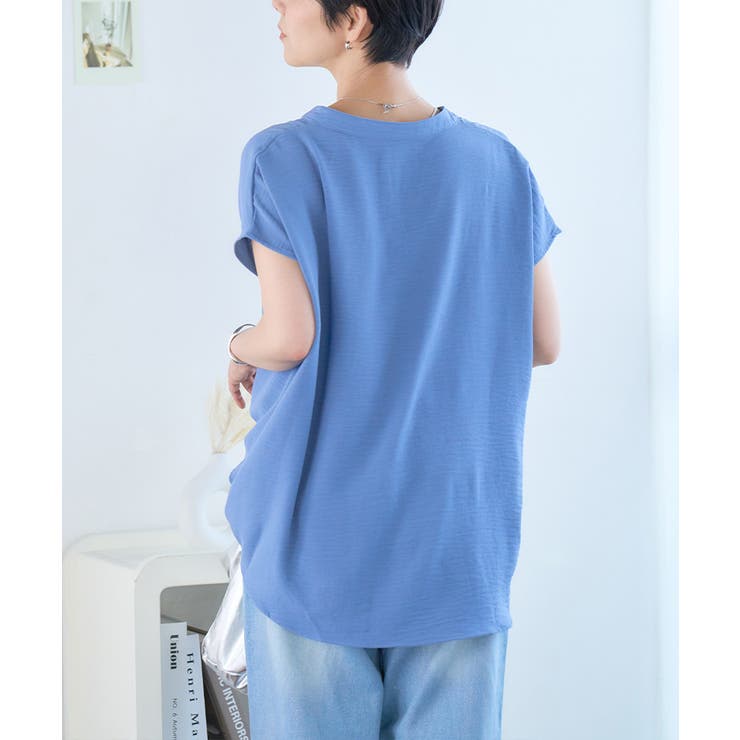 [トップス]接触冷感 バンドカラーフレンチスリーブシャツ[240502] | Growing Rich | 詳細画像12 