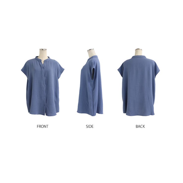 [トップス]接触冷感 バンドカラーフレンチスリーブシャツ[240502] | Growing Rich | 詳細画像15 