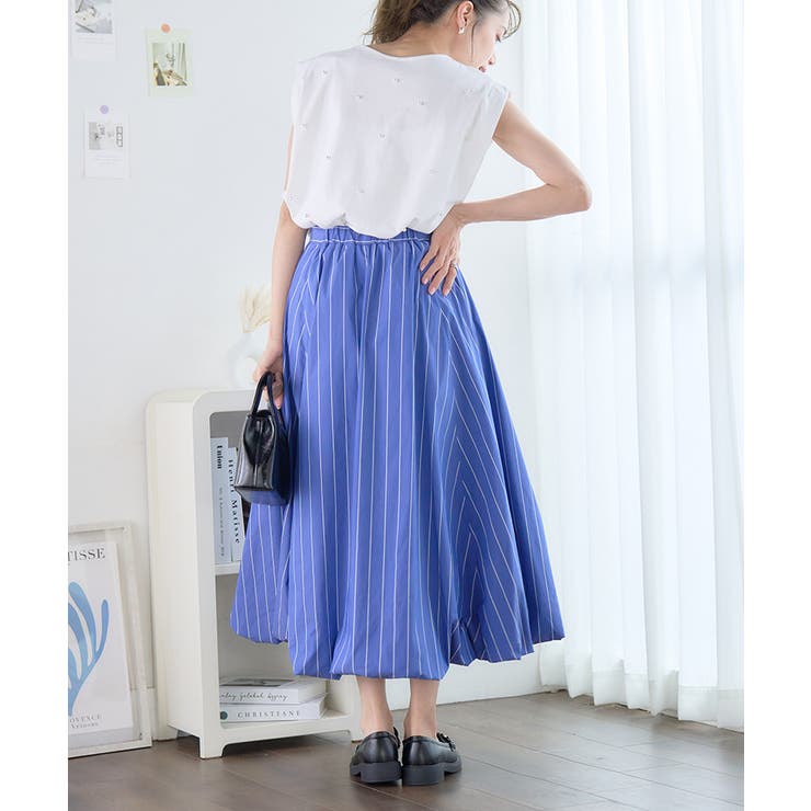 新着商品 ストライプ バルーンスカート 夏[品番：GW000004768]｜Growing スカート