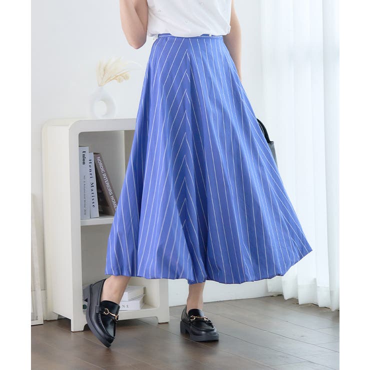 ストライプ バルーンスカート 夏[品番：GW000004768]｜Growing