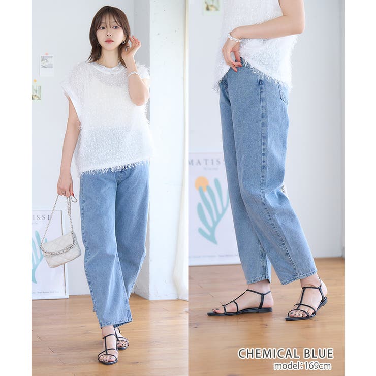 カーブデニムパンツ デニム レディース[品番：GW000004782