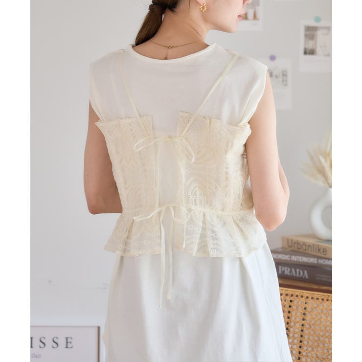 ACUTA アクータ　レース ビスチェ　オーガンジー　ジレ　ボレロ　トップス アルシーヴ archives シアーオーガンTOPS×チュールビスチェ