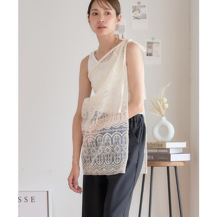 刺繍オーガンジーラップスカート 巻きスカート タイトスカート