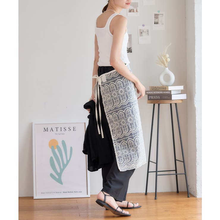 刺繍オーガンジーラップスカート 巻きスカート タイトスカート